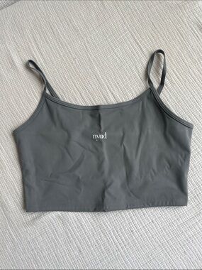 nud Cropped Tank Top in Charcoal Gray
